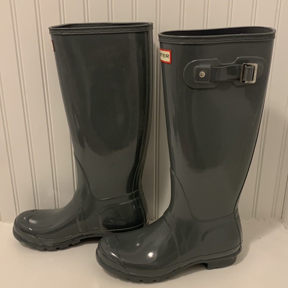 Hunter Rain Boots GRAY size 7 - Picture 2 of 3